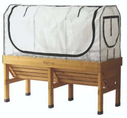 VegTrug Medium Greenhouse Frame & Multi Cover Set -Garden Hearth 1.8m cover front back and side closed with vegtrug jpg