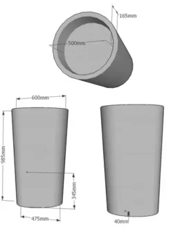 180L Garden Planter Water Butt Blue Stone 7 180L Garden Planter Water Butt Blue Stone -Garden Hearth 180l dimensions 1 7 png