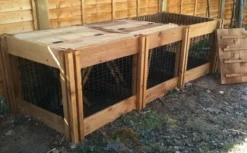 1900 Litre Blackdown Range Triple Leaf Mould Wooden Composter With Lids