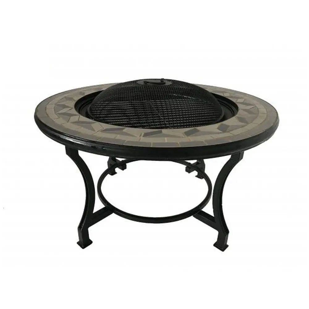 Tile Mosaic Grey Fire Bowl Table & BBQ 1 Tile Mosaic Grey Fire Bowl Table & BBQ