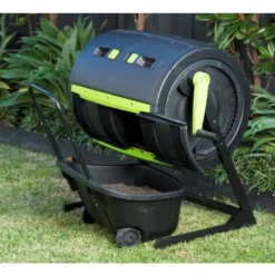 Maze 245 Litre Compost Tumbler + 55 Litre Composting Cart Set -Garden Hearth 1 1 png