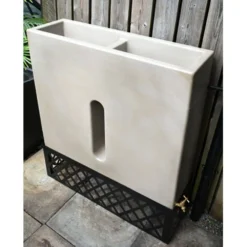 280L Slimline Water Butt Planter - Antique Stone