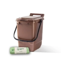 23ltr Brown Kitchen Caddy + 25 Pack Of Liners