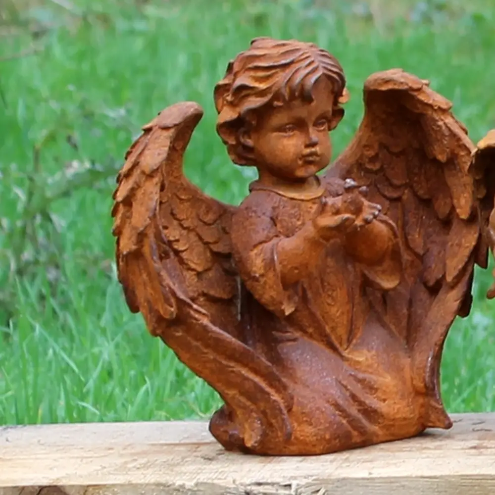 Cast Iron Kneeling Cherub 2 Cast Iron Kneeling Cherub - Image 2