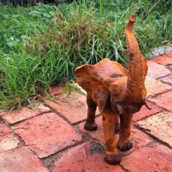 Cast Iron Trumpeting Elephant Garden Ornament -Garden Hearth 3 14 1 png