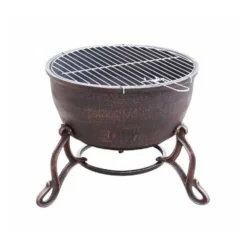 Elidir Cast Iron Fire Bowl + BBQ Grill -Garden Hearth 3 5 jpg