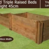 45cm High 3 Tiered Triple Raised Beds - Blackdown Range - 50cm Wide