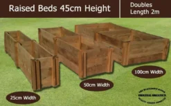 45cm High Double Raised Beds - Blackdown Range - 100cm Wide
