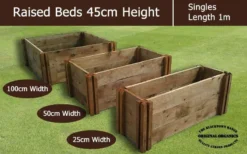 45cm High Single Raised Beds - Blackdown Range - 100cm Wide