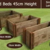 45cm High Single Raised Beds - Blackdown Range - 25cm Wide