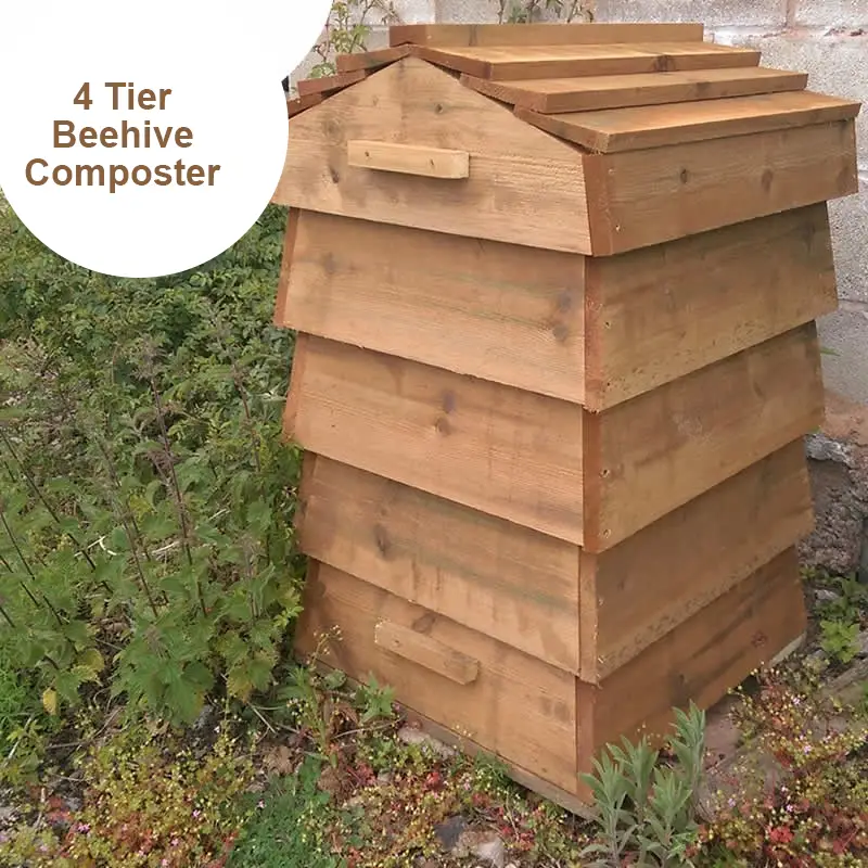 Blackdown Beehive Wooden Composter - 4 Tier - Pre Built 1 Blackdown Beehive Wooden Composter - 4 Tier - Pre Built