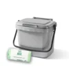 5ltr Silver Grey Kitchen Caddy + 26 Pack Of Liners