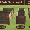 60cm High Double Raised Beds - Blackdown Range - 100cm Wide