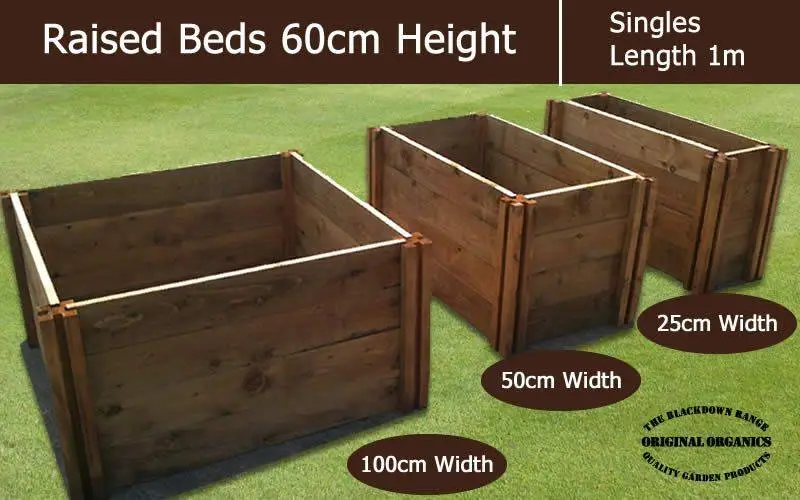 60cm High Single Raised Beds - Blackdown Range - 100cm Wide 1 60cm High Single Raised Beds - Blackdown Range - 100cm Wide