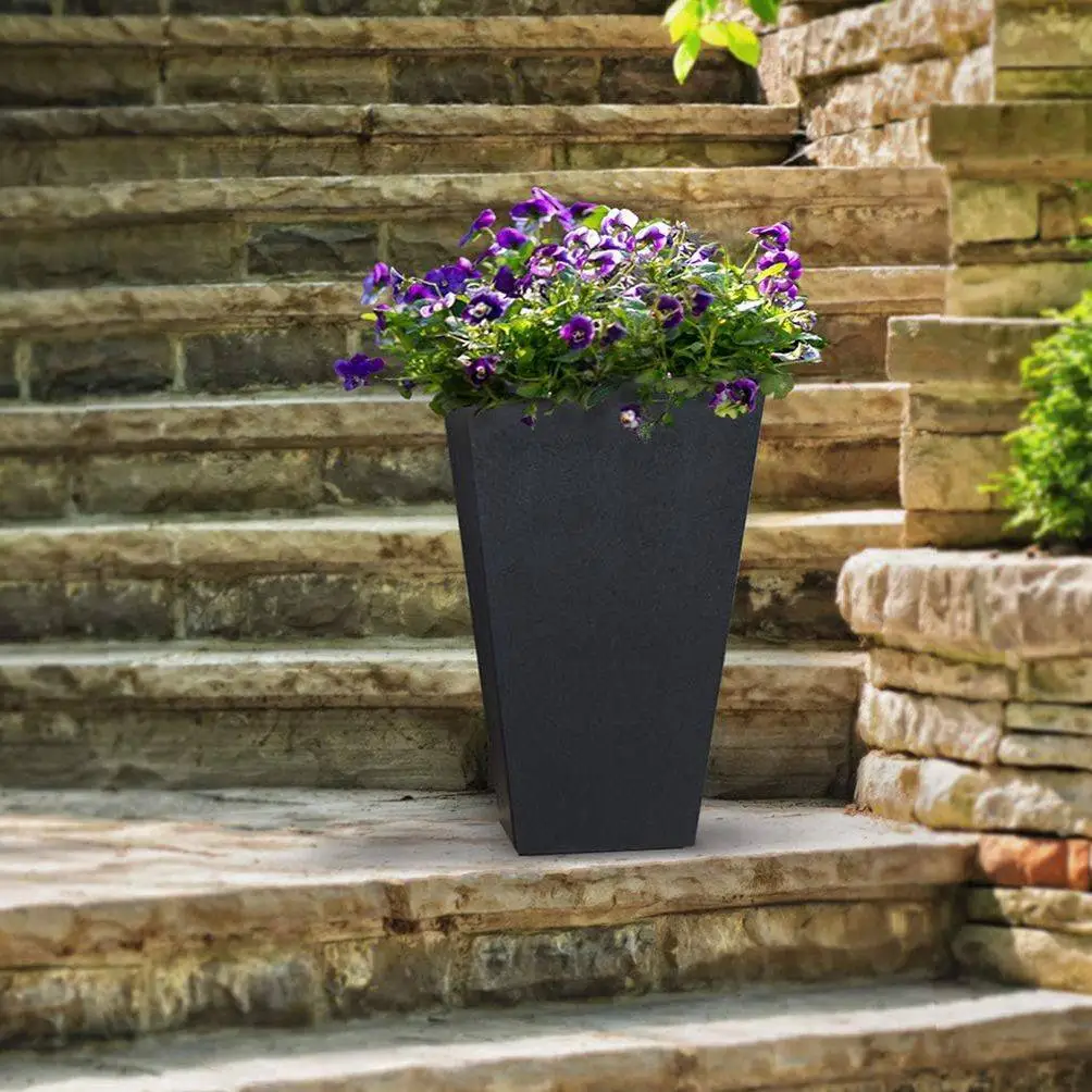 50cm Sonata Self Watering Recycled Rubber Plant Pot Slate 2 50cm Sonata Self Watering Recycled Rubber Plant Pot Slate - Image 2