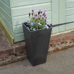 50cm Sonata Self Watering Recycled Rubber Plant Pot Slate