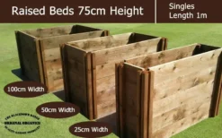 75cm High Single Raised Beds - Blackdown Range - 50cm Wide