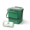 7ltr Green Kitchen Caddy + 26 Pack Of Liners