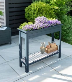 Florenity Galaxy High Planter With Zinc Tray - Grey