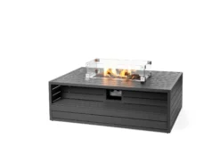 Happy Cocooning Aluminium Rectangular Cocoon Fire Pit With Burner And Glass Screen - Anthracite