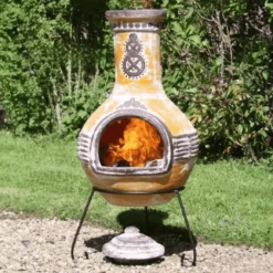 Azteca XL Mexican Chimenea In Yellow