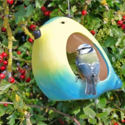 Ceramic Blue Tit Bird Feeder
