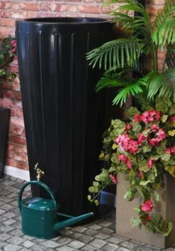 200 Litre Cosmo Water Butt Planter - Black -Garden Hearth cosmoblk waterbutt jpg