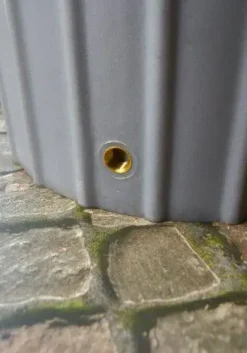 200 Litre Cosmo Water Butt Planter - Grey -Garden Hearth cosmogrey drawoff jpg