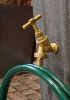 200 Litre Cosmo Water Butt Planter - Millstone -Garden Hearth cosmomg tap jpg