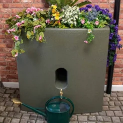 375 Litre Oasis Water Butt Planter - Green Marble