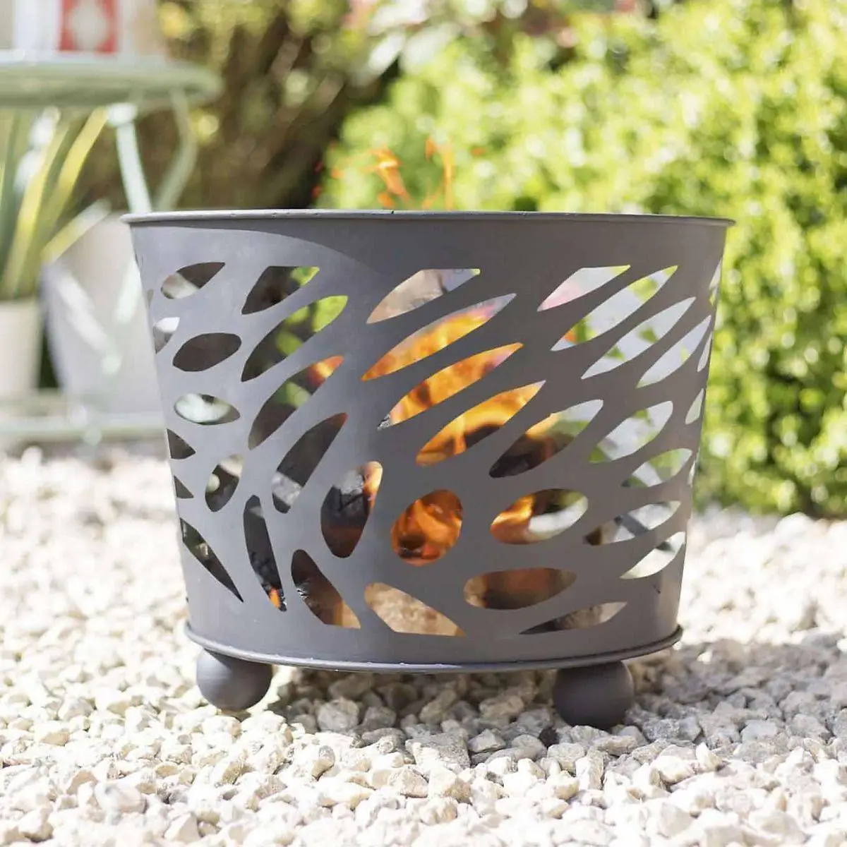 Metal Black Fire Basket - 40cm