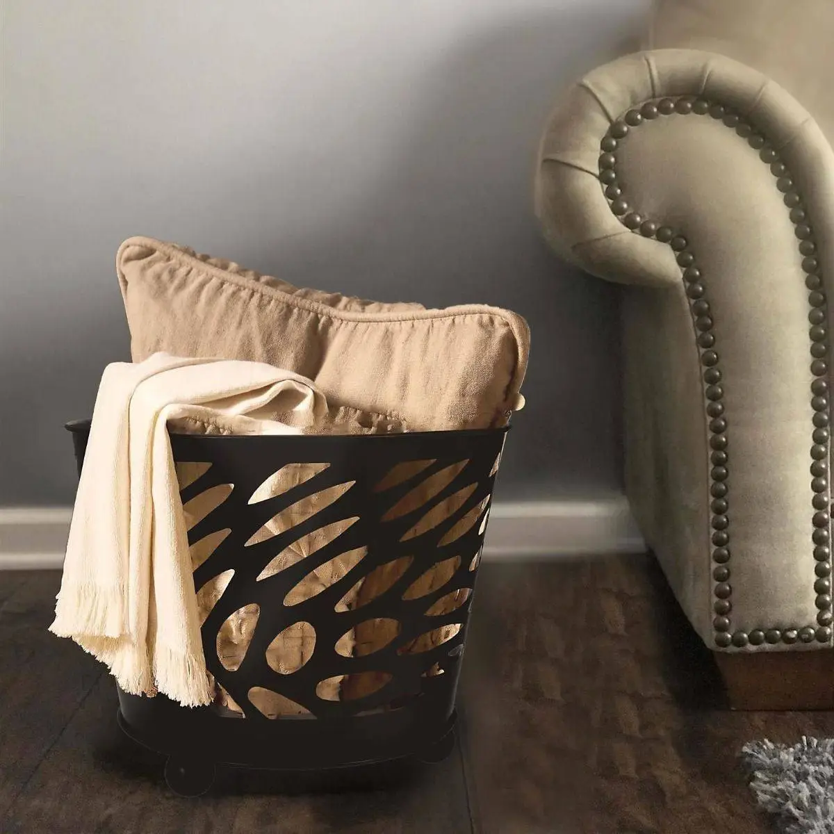 Metal Black Fire Basket - 40cm - Image 3