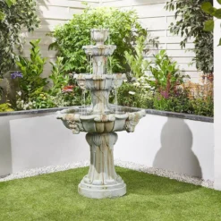 Lioness Fountain Water Feature - Natural Stone Effect