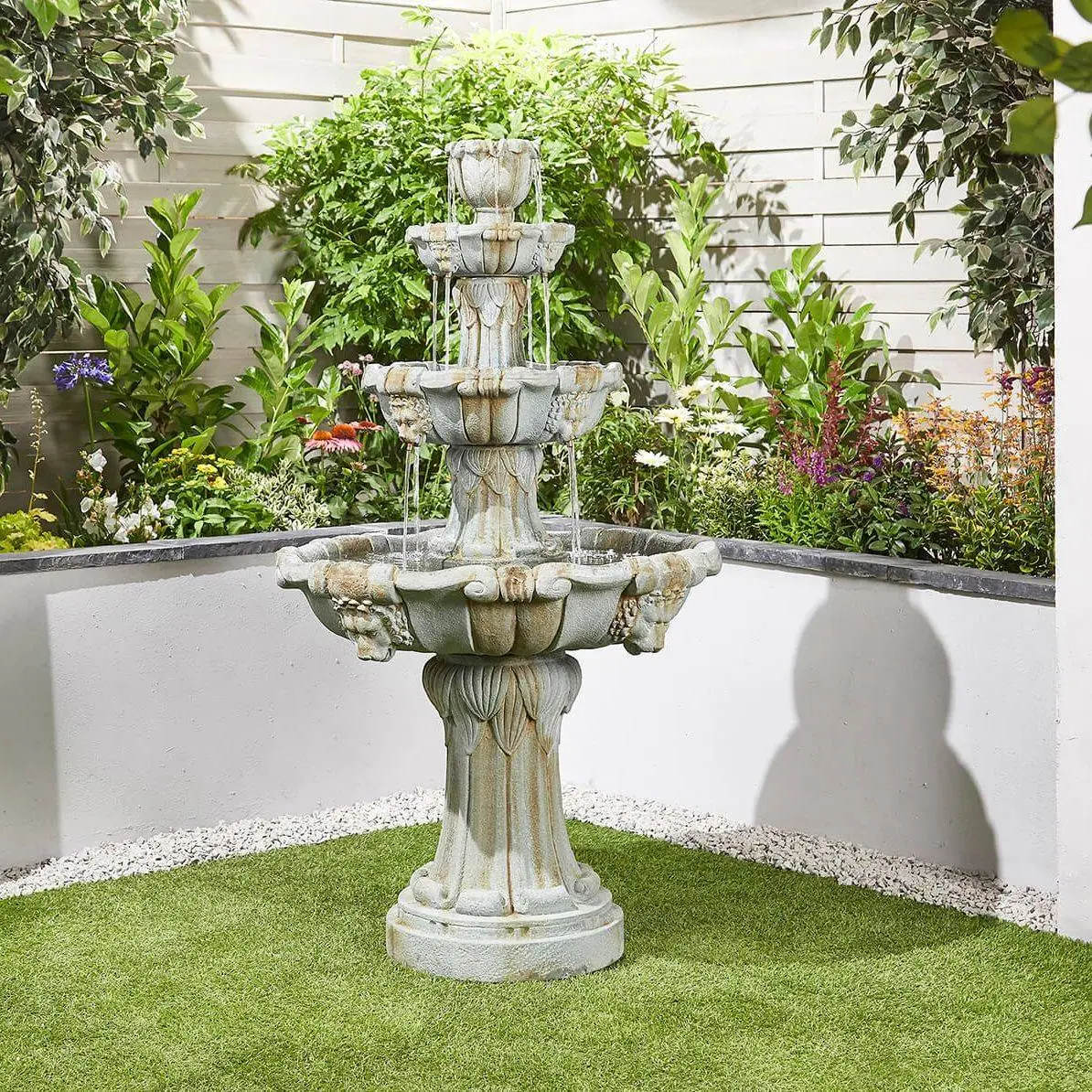 Lioness Fountain Water Feature - Natural Stone Effect 1 Lioness Fountain Water Feature - Natural Stone Effect