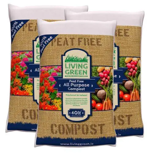Pack Of 3 Living Green 40L Organic Peat Free Compost 1 Pack Of 3 Living Green 40L Organic Peat Free Compost