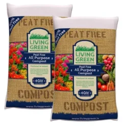 Pack Of 2 Living Green 40L Organic Peat Free Compost