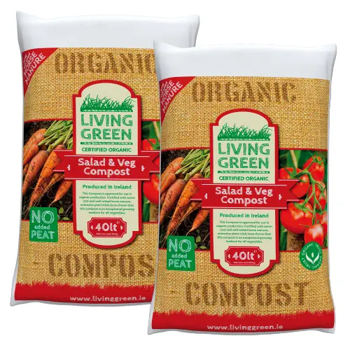 Pack Of 2 X Living Green 40L Organic Salad & Vegetable Compost 1 Pack Of 2 X Living Green 40L Organic Salad & Vegetable Compost