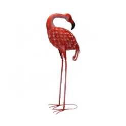 Metal Backward Facing Flamingo Ornament