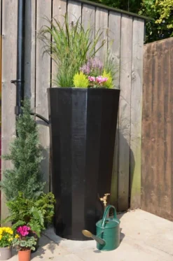 255L Metropolitan Water Butt With Planter In Black