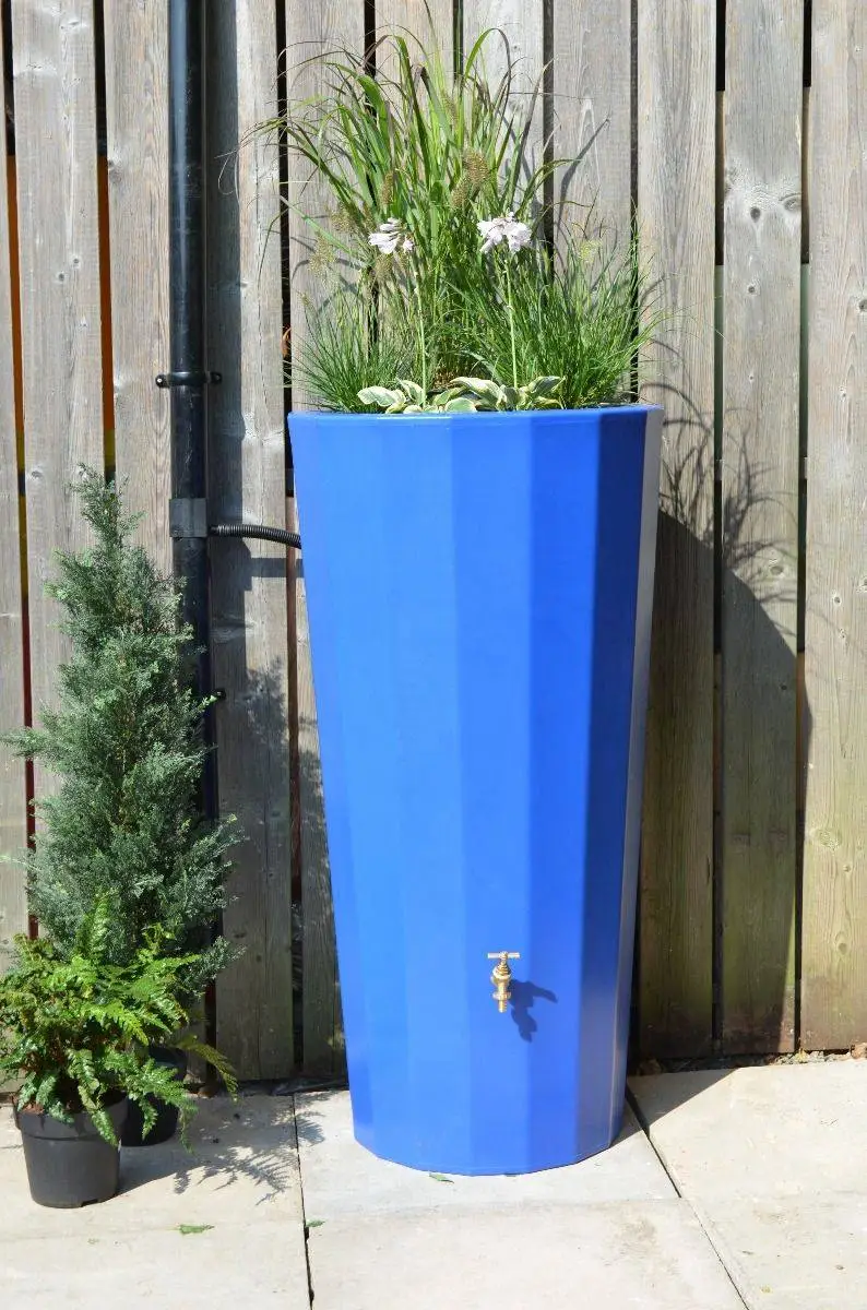 255L Metropolitan Water Butt With Planter In Blue 1 255L Metropolitan Water Butt With Planter In Blue