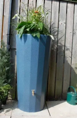 255L Metropolitan Water Butt With Planter In Blue Marble