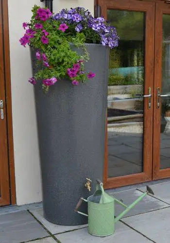 380L Garden Planter Water Butt Millstone Grit With Tap Kit & Diverter 2 380L Garden Planter Water Butt Millstone Grit With Tap Kit & Diverter - Image 2