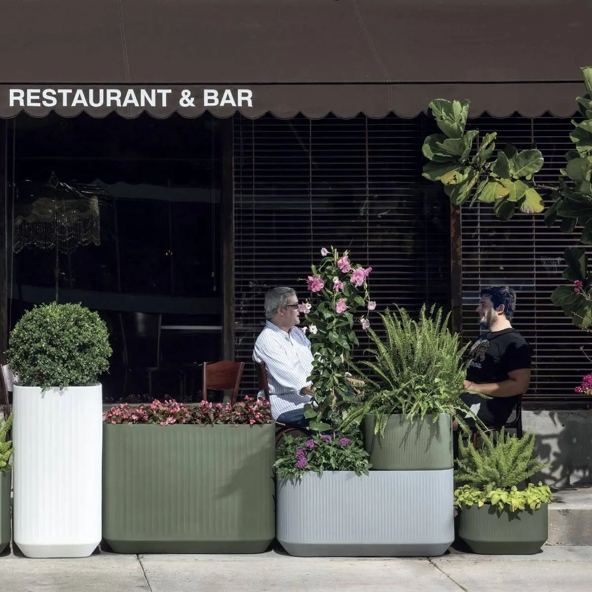 TruDrop Mod 20" X 14" X 24" Self Watering Planter In Olive Green 2 TruDrop Mod 20" X 14" X 24" Self Watering Planter In Olive Green - Image 2