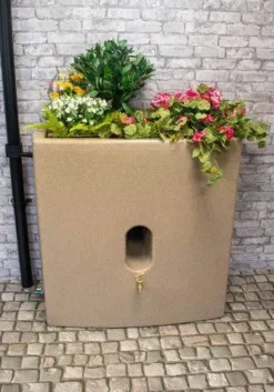375 Litre Oasis Water Butt Planter - Sandstone