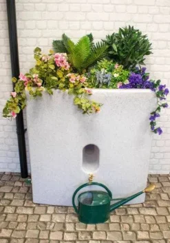 375 Litre Oasis Water Butt Planter - White
