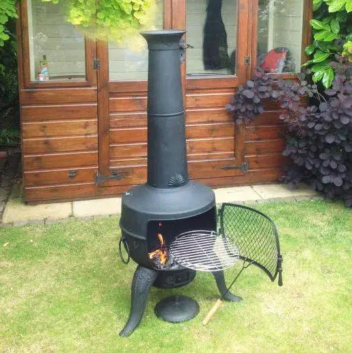 Large Steel Tia Chimenea Inc BBQ Grill 2 Large Steel Tia Chimenea Inc BBQ Grill - Image 2