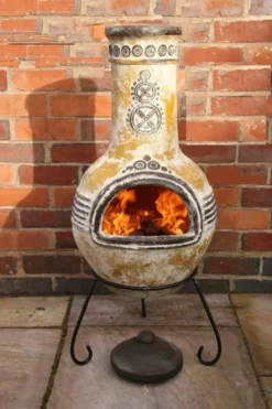 Azteca Large Mexican Chimenea In Yellow