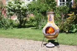 Azteca XL Mexican Chimenea In Yellow -Garden Hearth product2741 jpg