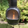 Asteria XL Glazed Black Chimalin AFC Chimenea