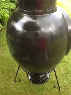 Asteria XL Glazed Black Chimalin AFC Chimenea -Garden Hearth product4279 jpg